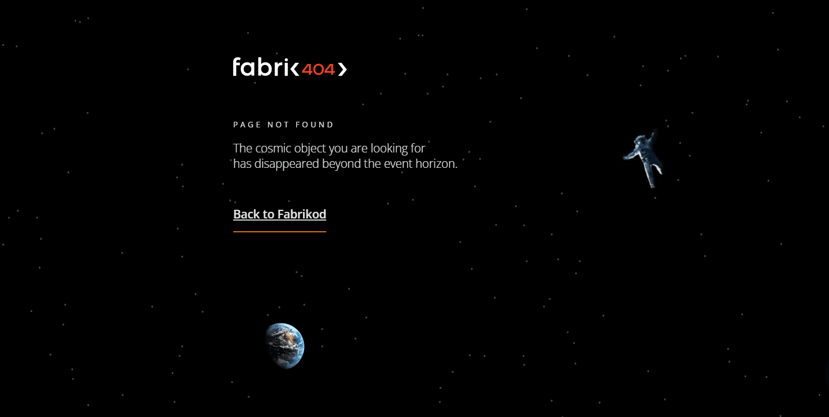 Fabri404 - Space Animated 404 Not Found Page - No JS Only CSS